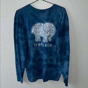Ivory Ella Blue Tie-Dye Elephant Long Sleeve
